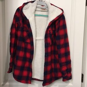 Boston Traders fleece hooded flannel M